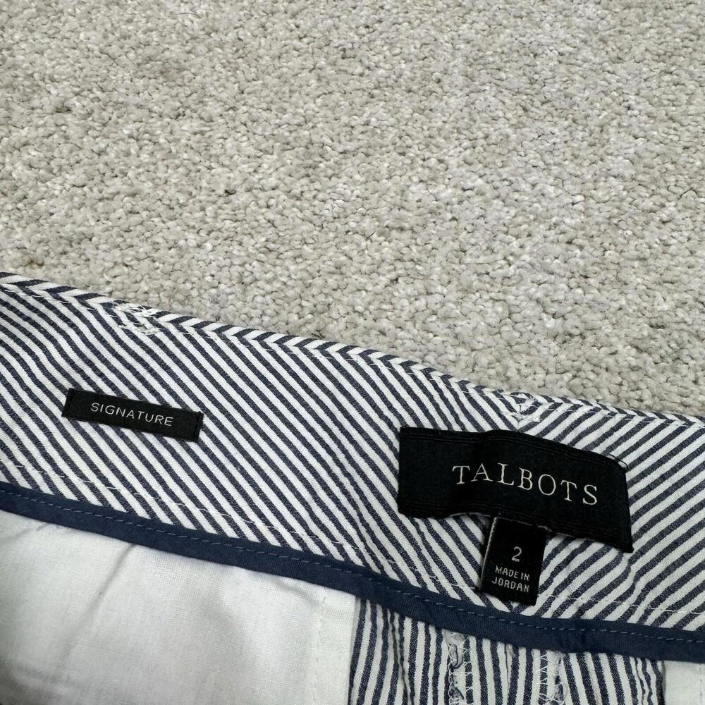 Talbots Signature Pants Women’s Blue White Striped Size 2 - Picture 8 of 12